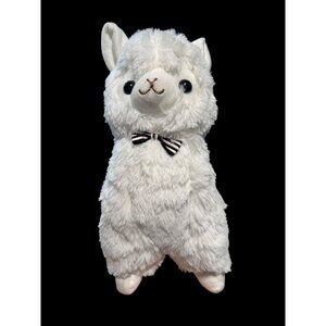Plush Alpaca Stuffed Animal With Bow Tie 12" Tall White Pet pets farm kids